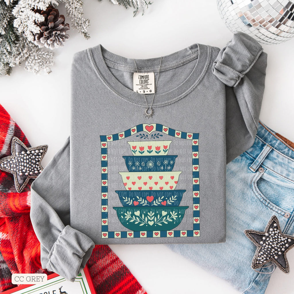 Nesting Bowls • ADULT Comfort Color Long Sleeve