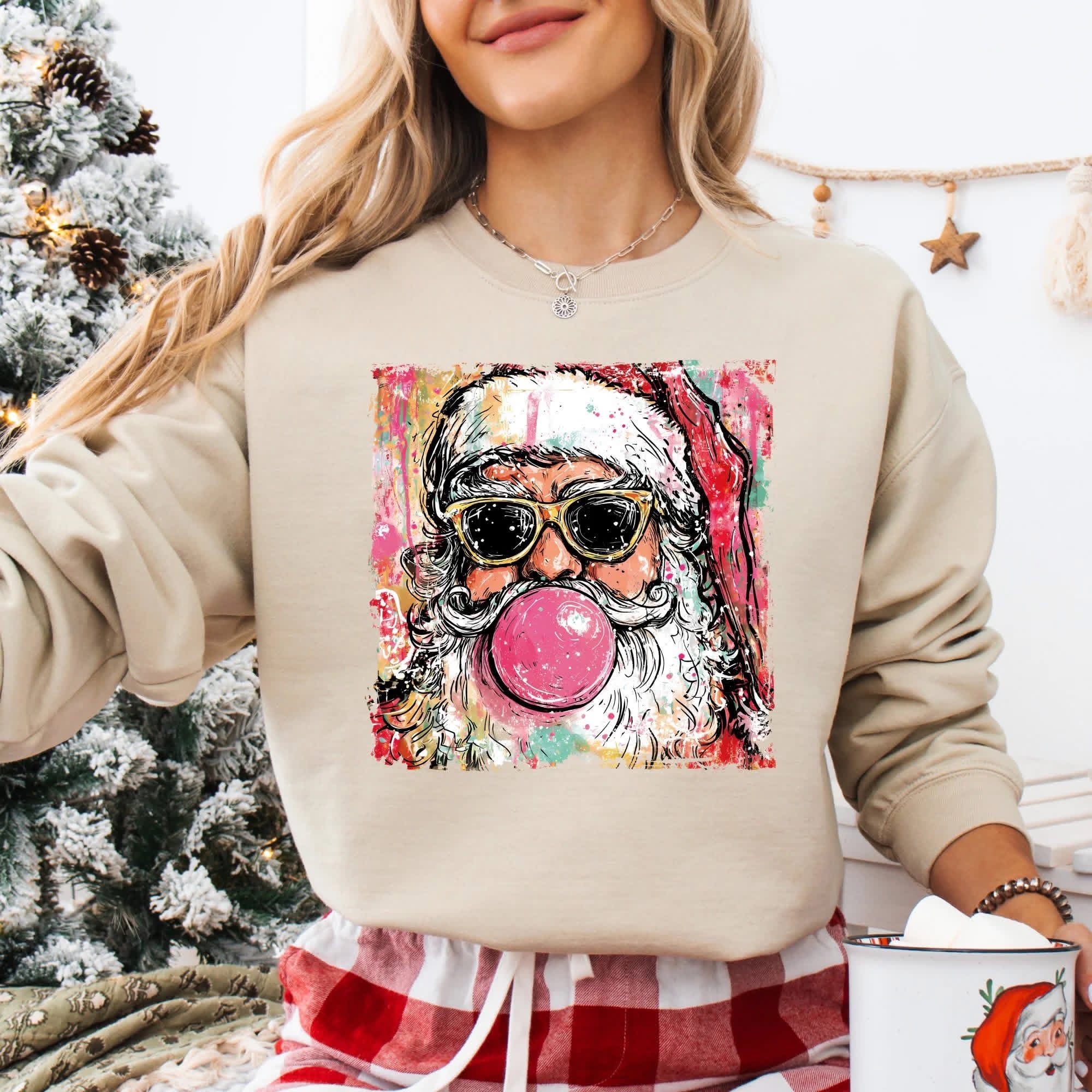 Bubble Gum Santa • ADULT CREWNECK