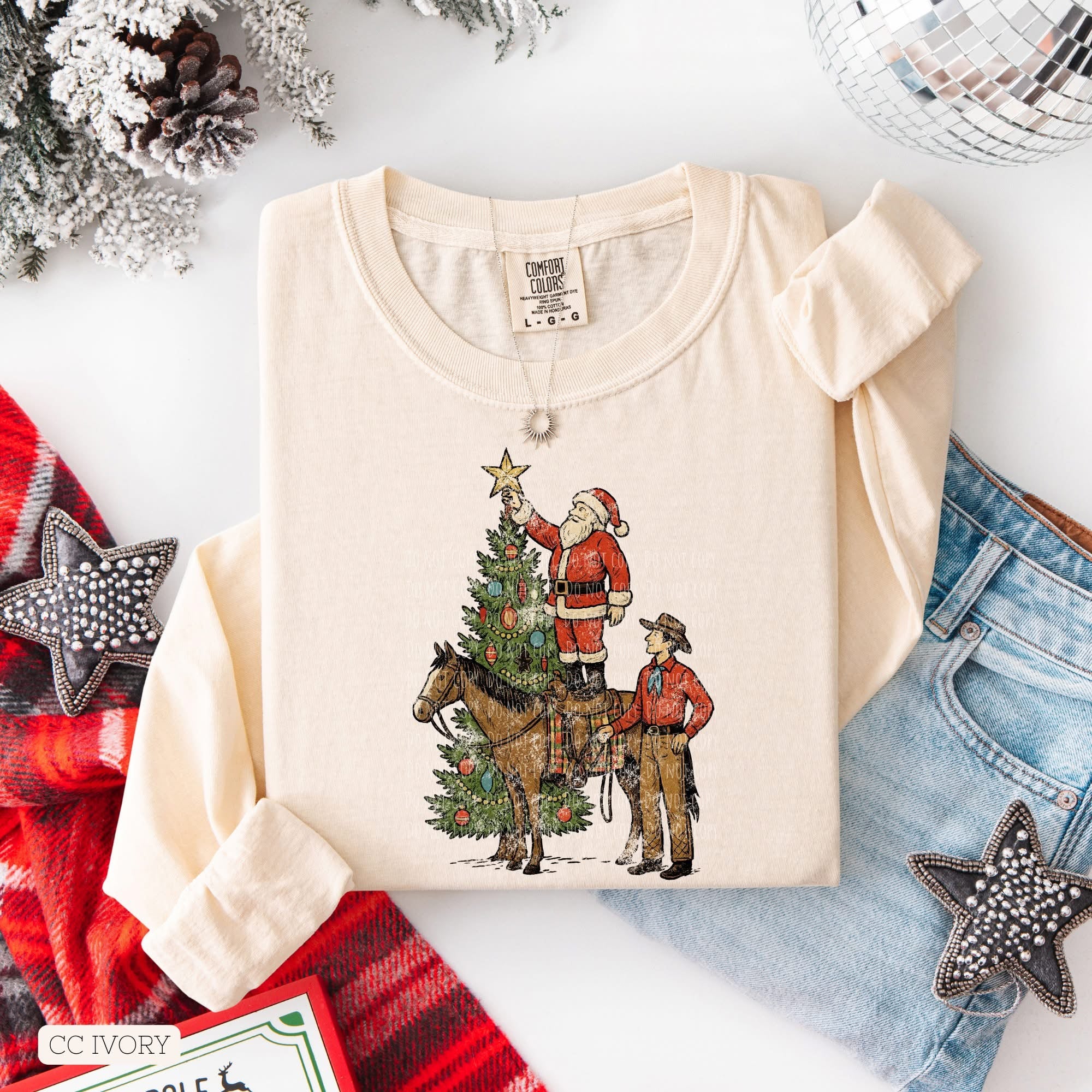 Cowboy Christmas • ADULT Comfort Color Long Sleeve