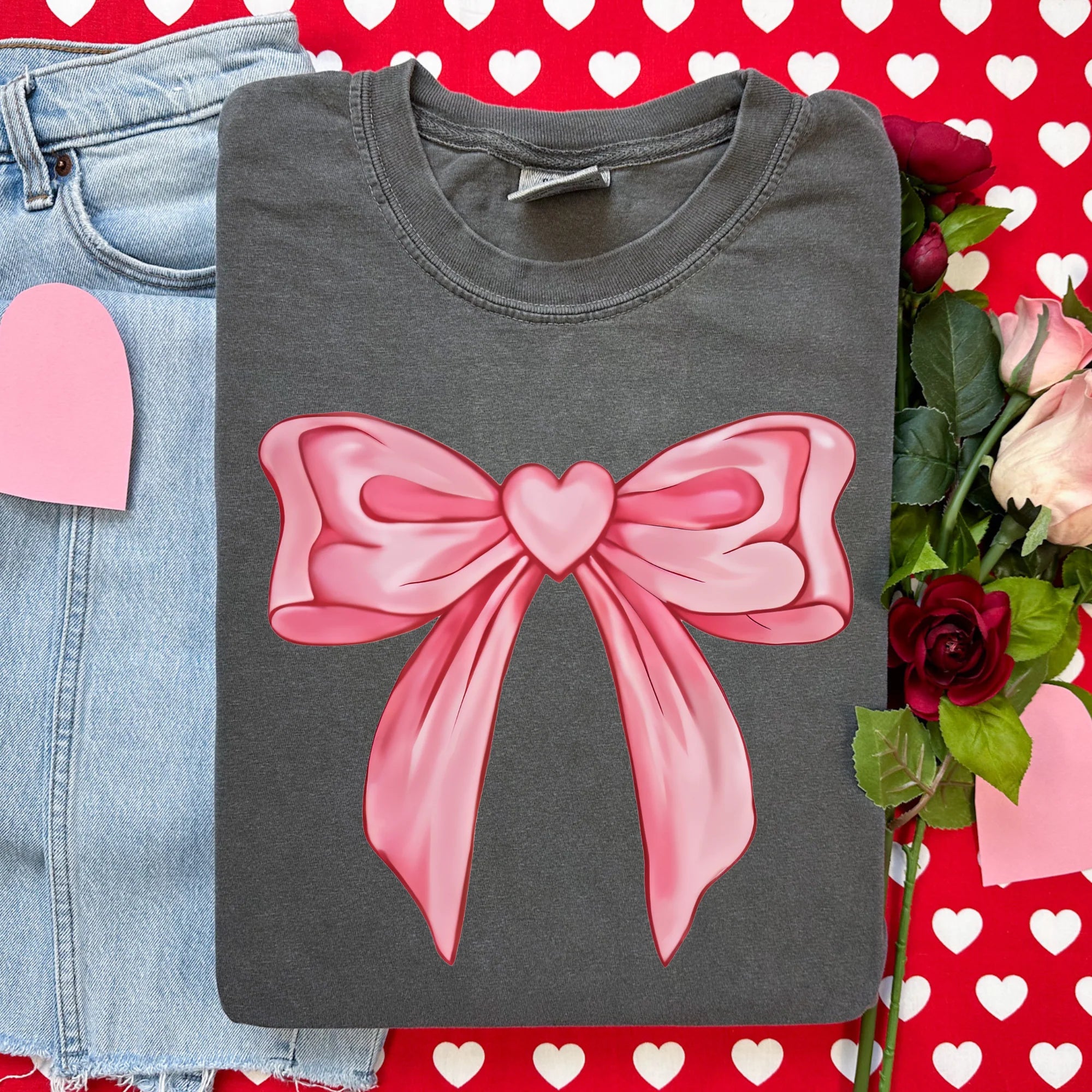 Pink Bow • ADULT Comfort Color T-Shirt