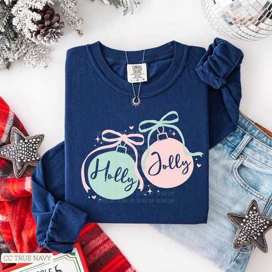 Holly Jolly • ADULT Comfort Color Long Sleeve