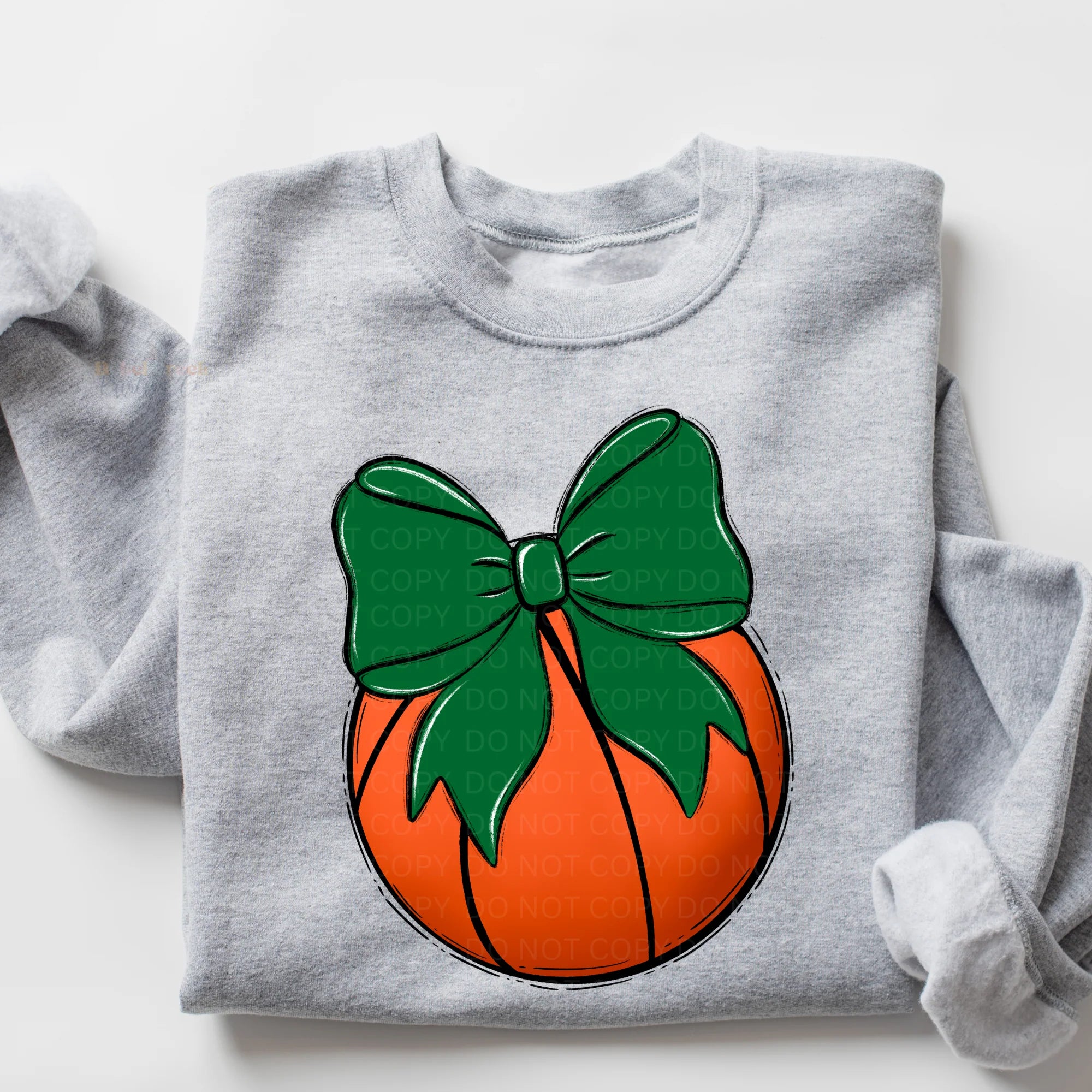 Green Bow & Basketball • ADULT CREWNECK