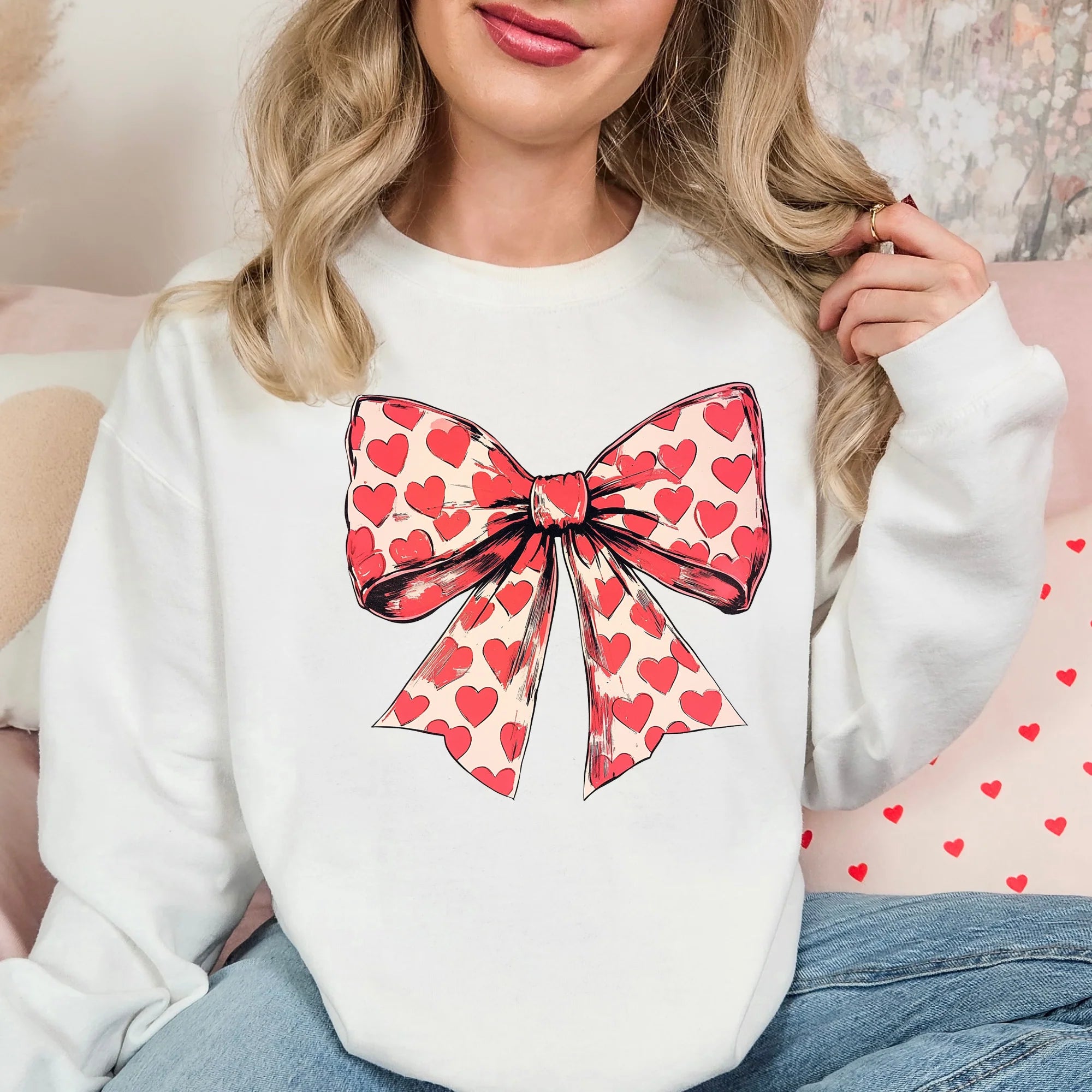 Hearted Bow • ADULT CREWNECK