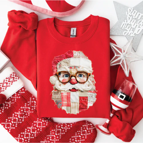 Quilted Santa • ADULT CREWNECK
