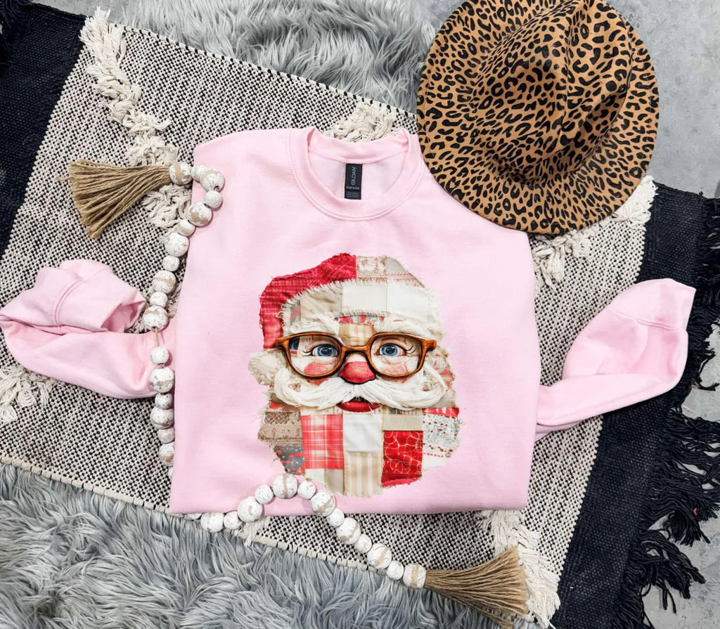 Quilted Santa • ADULT CREWNECK